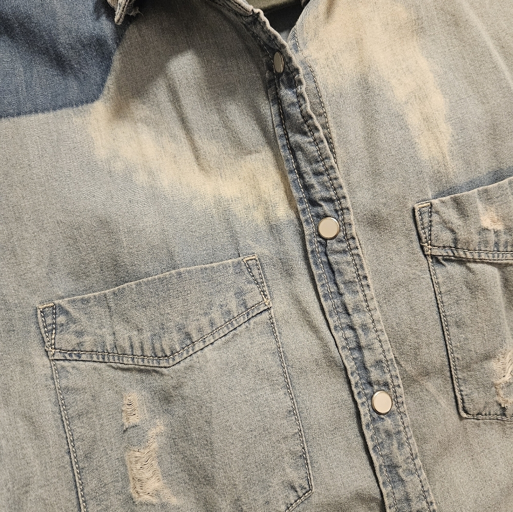 Express Blue Boyfriend Button Down - Size Small. … - image 4